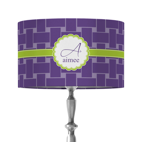 Waffle Weave 12" Drum Lampshade - ON STAND (Fabric)