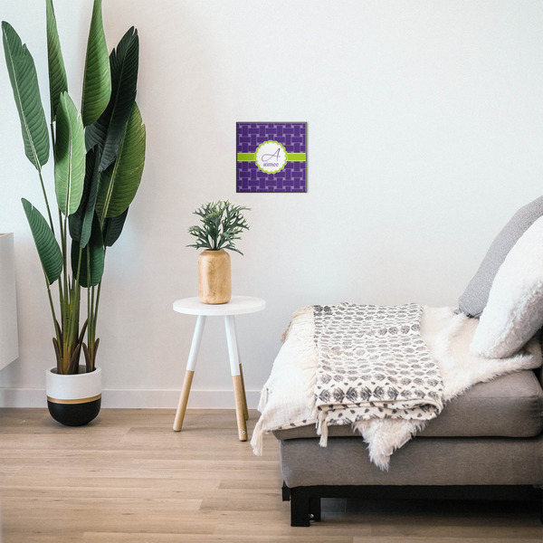 Waffle Weave 12x12 Wood Print - In Context