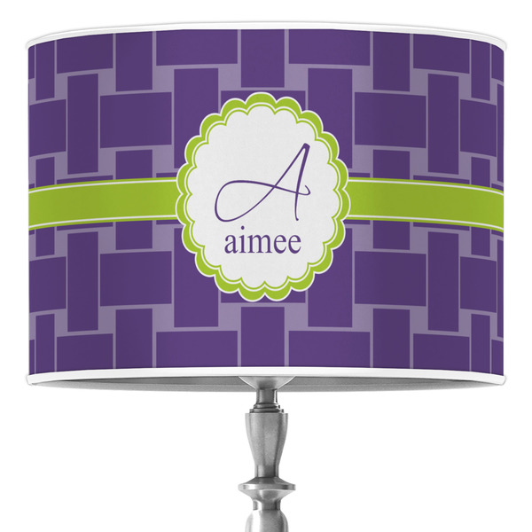 Custom Waffle Weave 16" Drum Lamp Shade - Poly-film (Personalized)