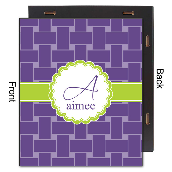 Waffle Weave 20x24 Wood Print - Front & Back View