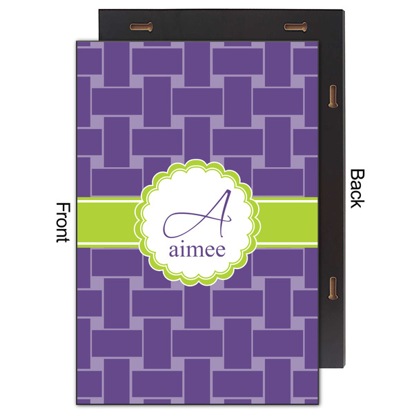 Waffle Weave 20x30 Wood Print - Front & Back View