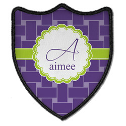 Waffle Weave Iron On Shield Patch B w/ Name and Initial