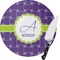 Waffle Weave Round Glass Cutting Board - Small (Personalized)