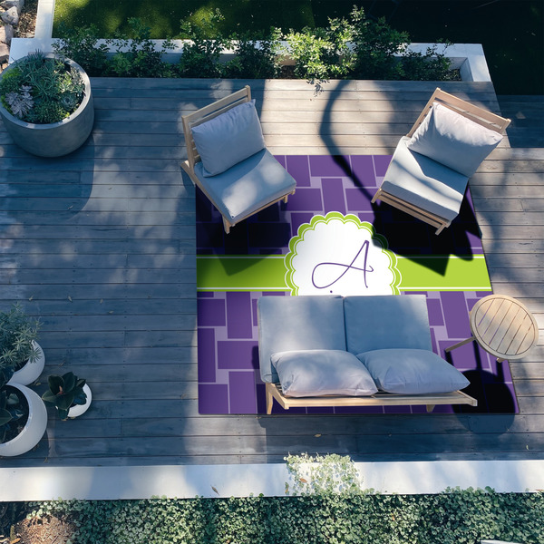 Waffle Weave 8'x10' Patio Rug - In context