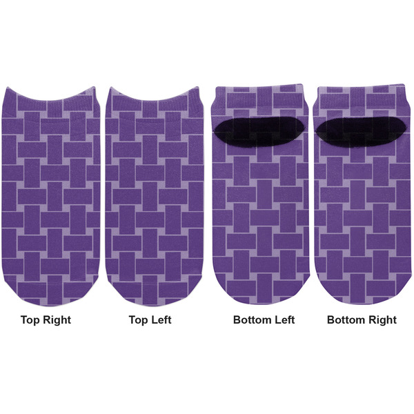 Waffle Weave Adult Ankle Socks - Double Pair - Front and Back - Apvl