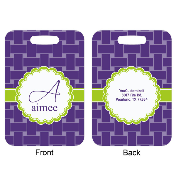 Waffle Weave Aluminum Luggage Tag (Front + Back)