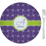 Waffle Weave 8" Glass Appetizer / Dessert Plates - Single or Set (Personalized)