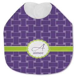 Waffle Weave Jersey Knit Baby Bib w/ Name and Initial
