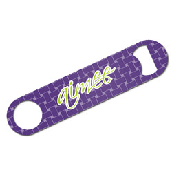 Waffle Weave Bar Bottle Opener w/ Name and Initial