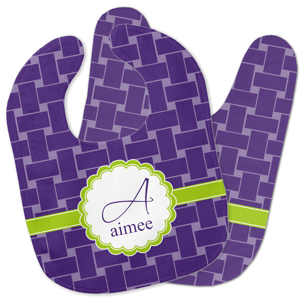 Custom Waffle Weave Baby Bib w/ Name and Initial
