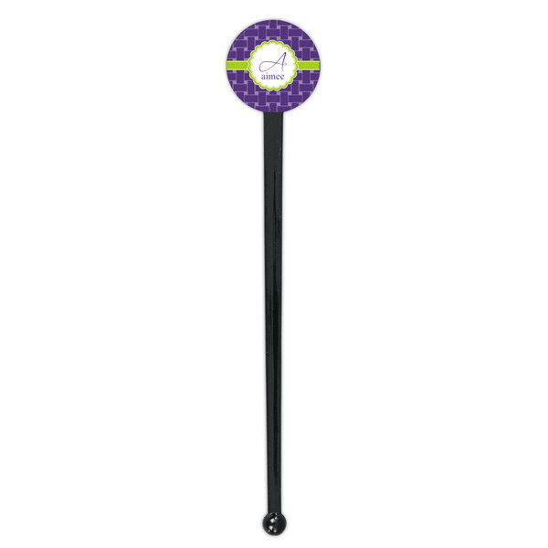 Waffle Weave Black Plastic 7" Stir Stick - Round - Single Stick
