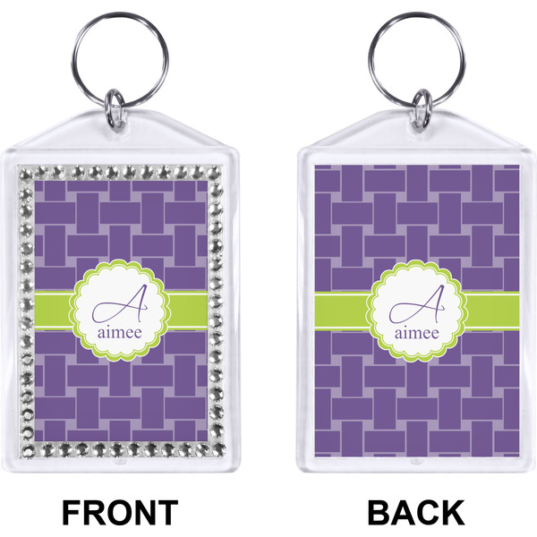 Waffle Weave Bling Keychain (Front + Back)