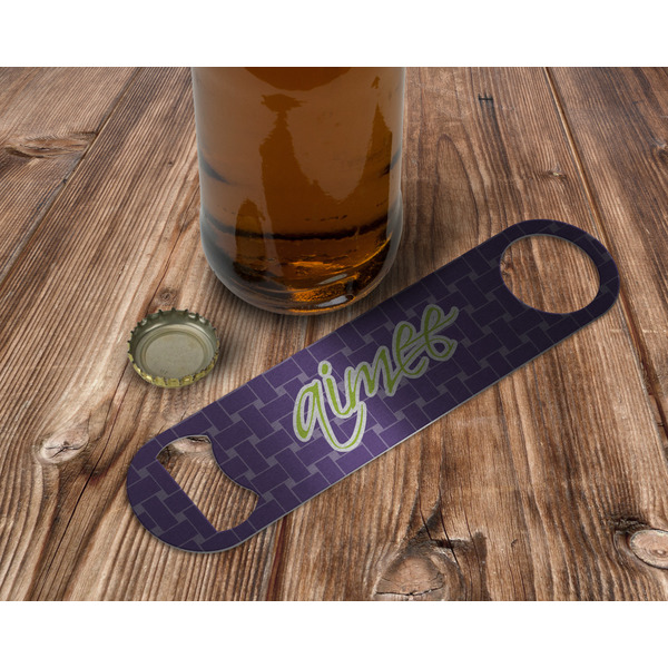 Waffle Weave Bottle Opener - In Use