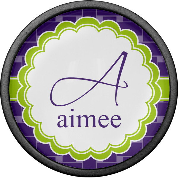 Waffle Weave Cabinet Knob - Black - Front