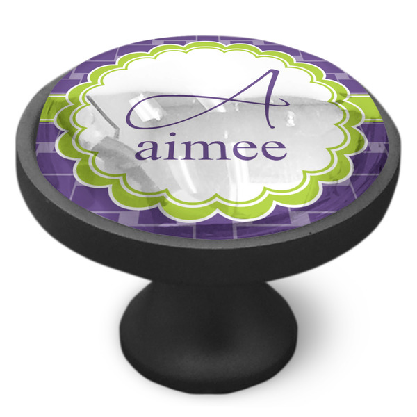 Waffle Weave Cabinet Knob - Black - Side