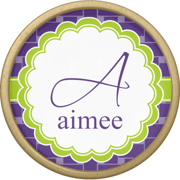 Waffle Weave Cabinet Knob - Gold - Front