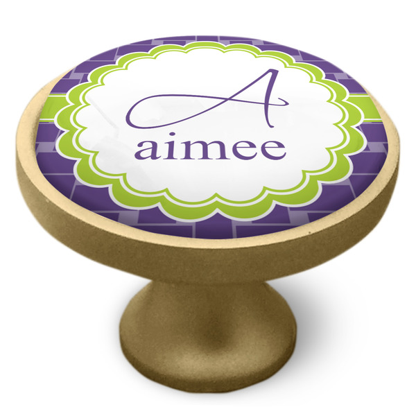 Waffle Weave Cabinet Knob - Gold - Side