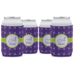Waffle Weave Can Cooler (12 oz) - Set of 4 w/ Name and Initial