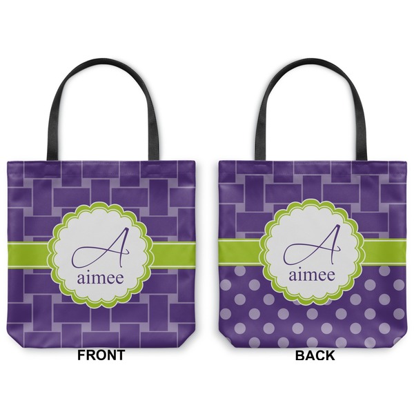 Waffle Weave Canvas Tote - Front and Back