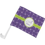 Waffle Weave Car Flag - Small w/ Name and Initial
