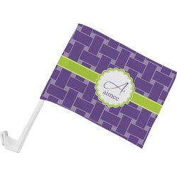 Waffle Weave Car Flag - Small w/ Name and Initial