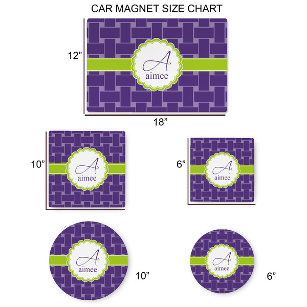 Waffle Weave Car Magnets - SIZE CHART