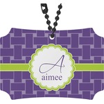 Waffle Weave Rear View Mirror Ornament (Personalized)