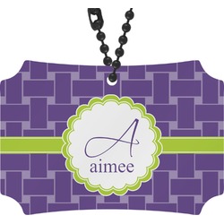 Waffle Weave Rear View Mirror Ornament (Personalized)