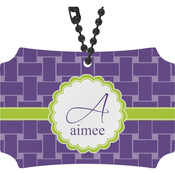 Custom Waffle Weave Rear View Mirror Ornament (Personalized)