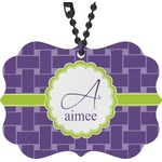 Waffle Weave Rear View Mirror Charm (Personalized)
