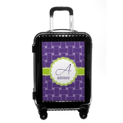 Waffle Weave Carry On Hard Shell Suitcase (Personalized)