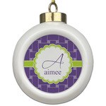Waffle Weave Ceramic Ball Ornament (Personalized)