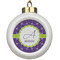 Waffle Weave Ceramic Ball Ornament (Personalized)