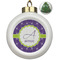 Waffle Weave Ceramic Ball Ornament - Christmas Tree (Personalized)