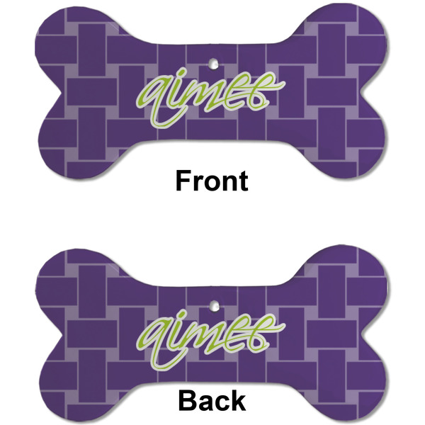 Waffle Weave Ceramic Flat Ornament - Bone Front & Back (APPROVAL)