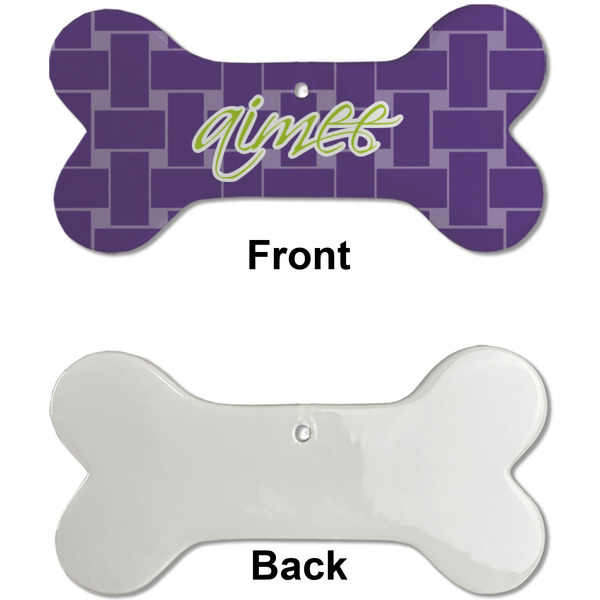 Waffle Weave Ceramic Flat Ornament - Bone Front & Back Single Print (APPROVAL)