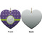 Waffle Weave Ceramic Flat Ornament - Heart Front & Back (APPROVAL)