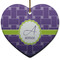 Waffle Weave Ceramic Flat Ornament - Heart (Front)