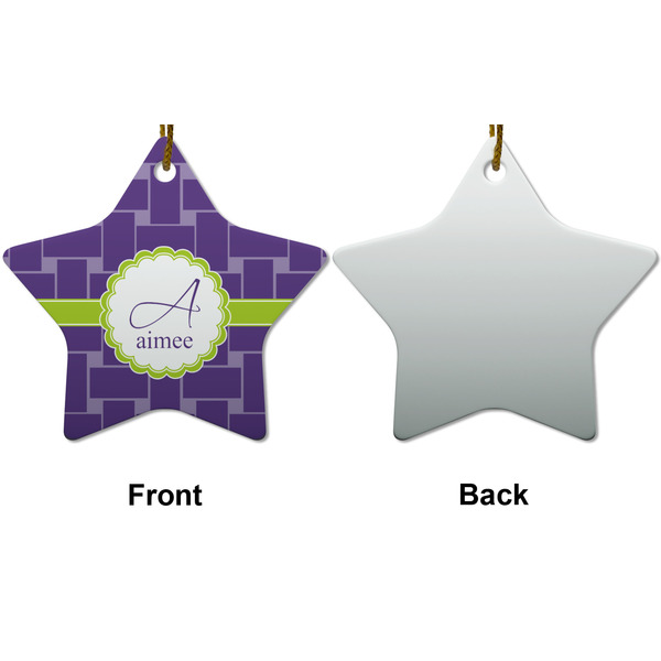 Waffle Weave Ceramic Flat Ornament - Star Front & Back (APPROVAL)