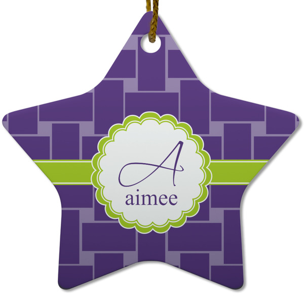 Waffle Weave Ceramic Flat Ornament - Star (Front)