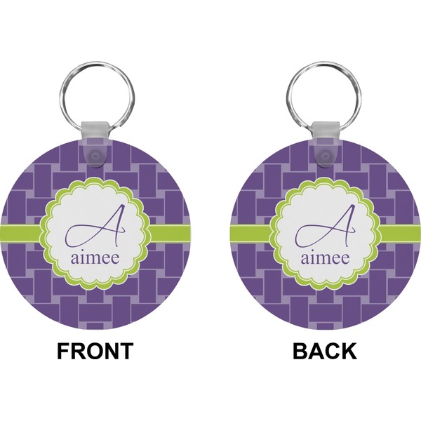 Waffle Weave Circle Keychain (Front + Back)