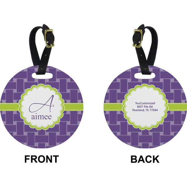 Waffle Weave Circle Luggage Tag (Front + Back)