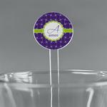 Waffle Weave 5.5" Round Plastic Stir Sticks - Clear (Personalized)