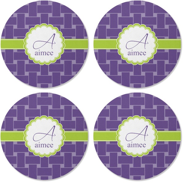 Waffle Weave Coaster Round Rubber Back - Apvl