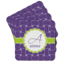 Waffle Weave Cork Coaster - Set of 4 w/ Name and Initial