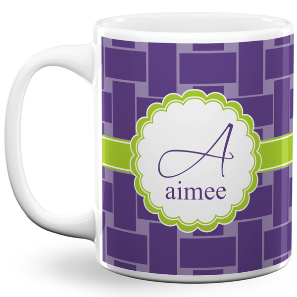 Custom Waffle Weave 11 Oz Coffee Mug - White (Personalized)