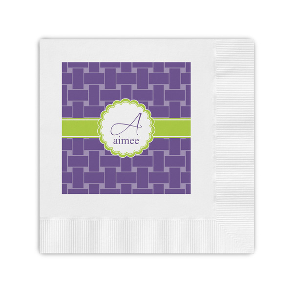 Custom Waffle Weave Coined Cocktail Napkins (Personalized)