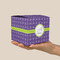 Waffle Weave Cube Favor Gift Box - On Hand - Scale View