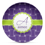 Waffle Weave Microwave Safe Plastic Plate - Composite Polymer (Personalized)