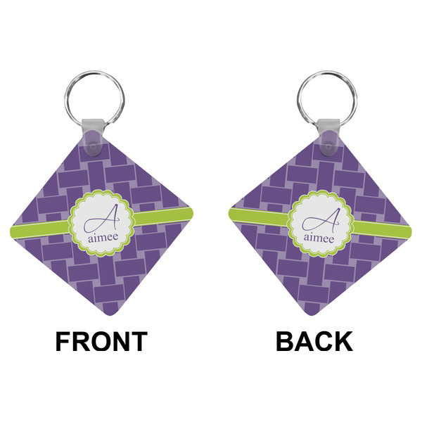 Waffle Weave Diamond Keychain (Front + Back)